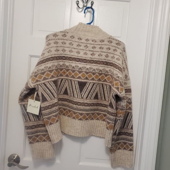 Marled Chunky Knit Pullover Crop Style Sweater size Large, casual warm - Picture 8 of 8